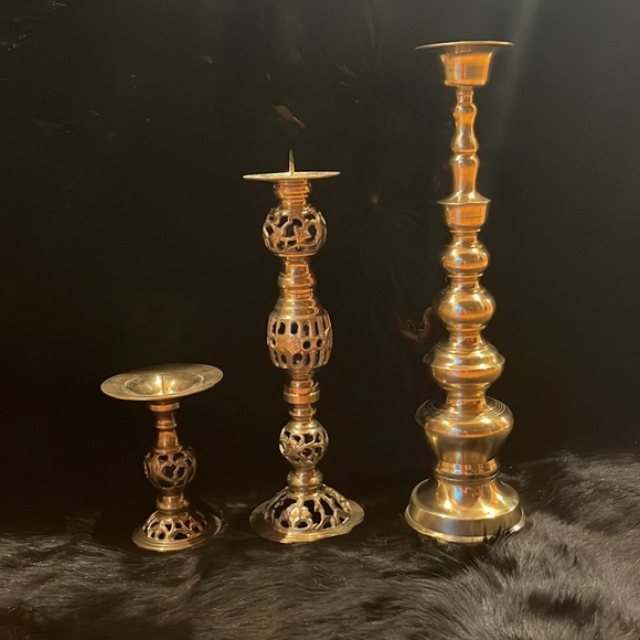 Set of three candle sticks - Picture 9 of 9